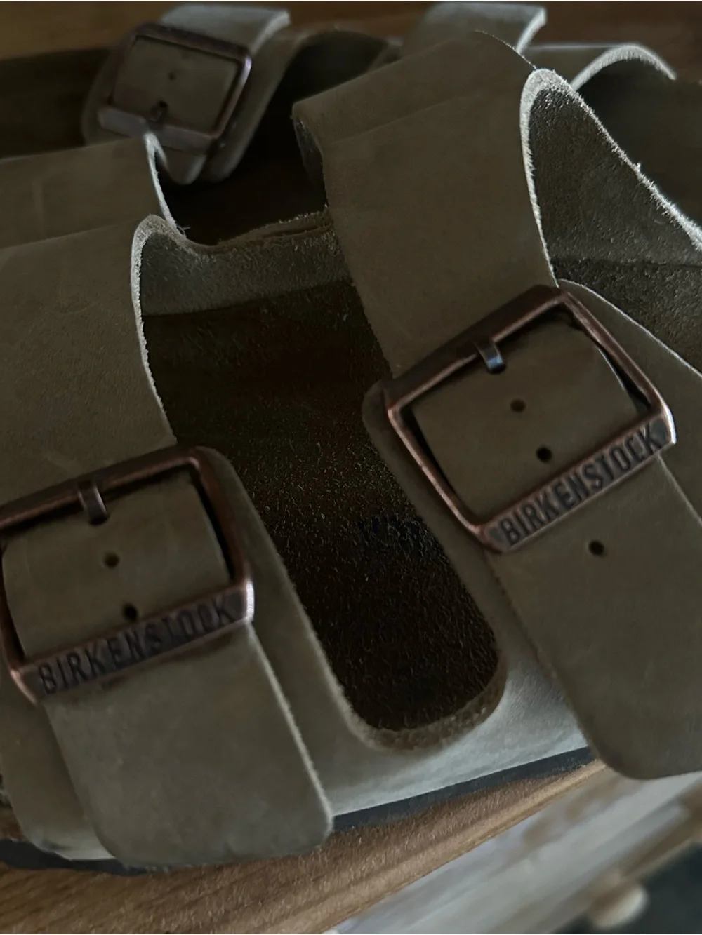 Birkenstock Men's Arizona Suede Sandals in Taupe
